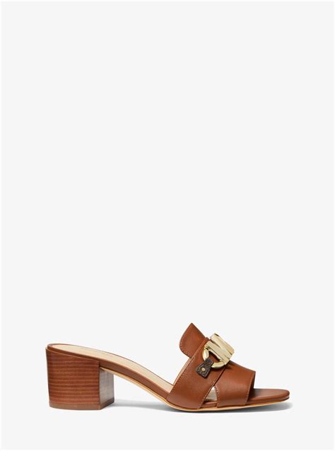 izzy mule michael kors|Izzy Logo Embellished Leather Mule .